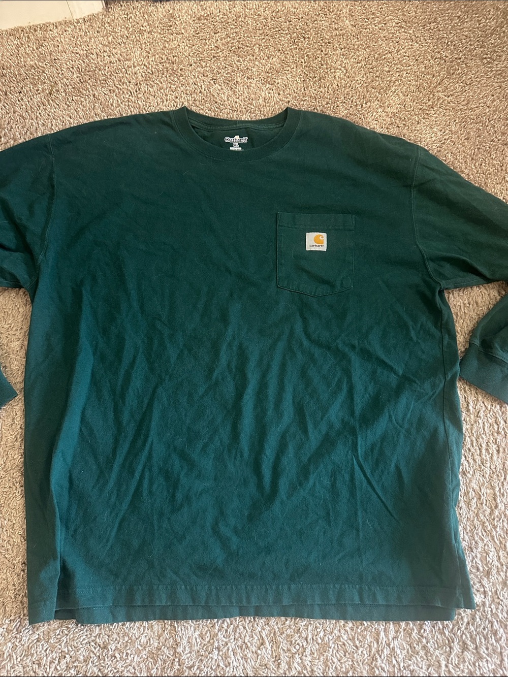 Carhartt Men's Dark Green Long-Sleeve Pocket Tee